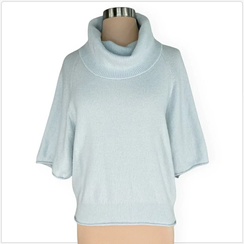 Pilcro Baby Blue Cowl Neck Wool Blend Oversized Short Raglan Sleeve Sweater S